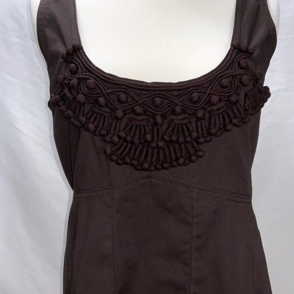 Tory Burch Embroidered Appliqué Sleeveless Long Top Tank Tunic Cotton Large - Picture 5 of 8